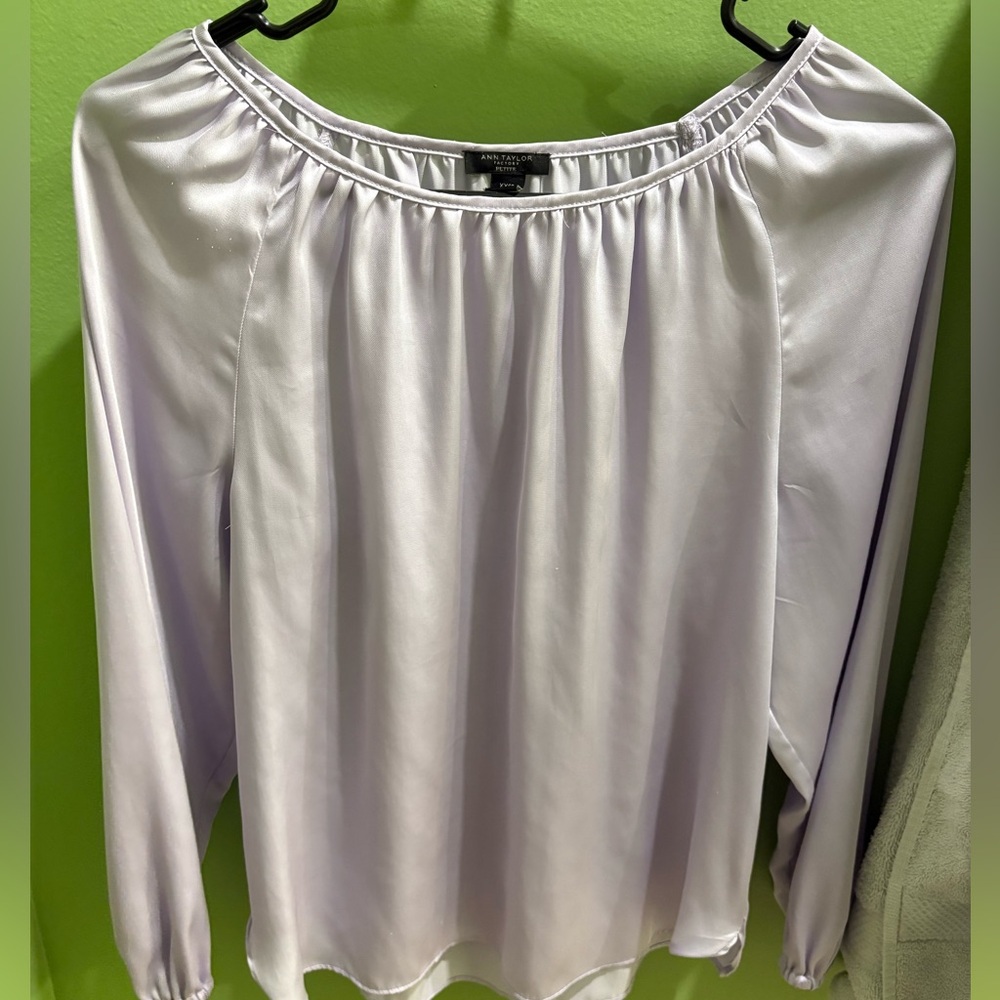Ann Taylor Lilac Flowy Blouse